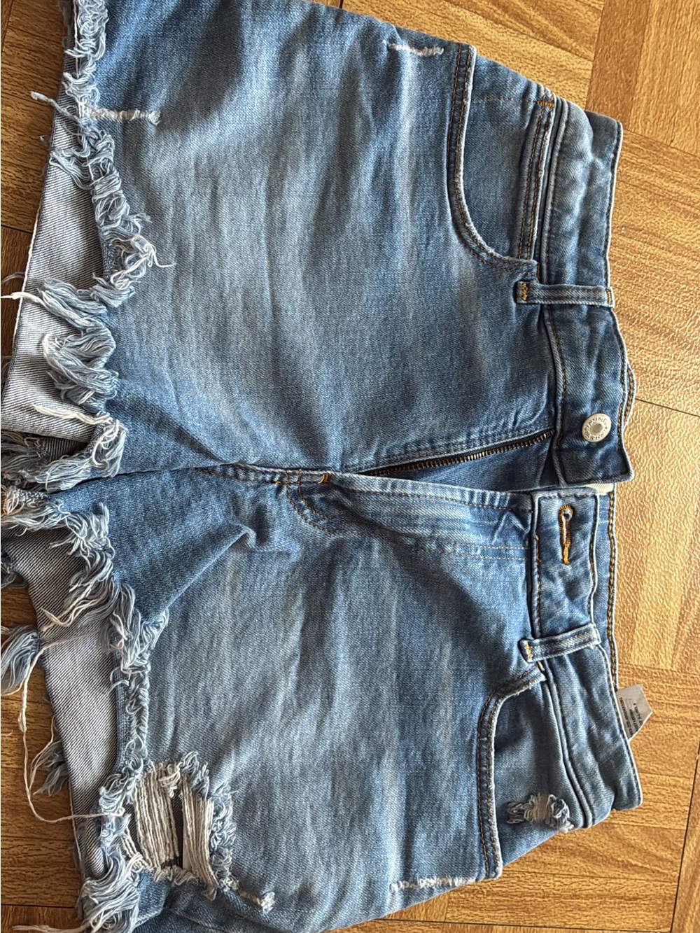 Wrangler Light Blue Distressed Denim Cutoff Shorts
